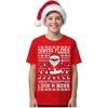 image:imageTstars Santa Floss Dancing Shirt for Kids Youth  Boys Girls Reindeer Holiday Christmas Ugly Sweater Style TeeFloss  Red