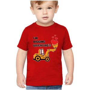 image:imageTstars Excavator Valentine Toddler Shirt  Im Digging Valentines Construction Kids T Shirt for BoysRed
