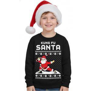 image:imageTstars Ive Been Naughty Sweatshirt Toddler Kids Ugly Christmas Sweater StyleKung Fu  Black