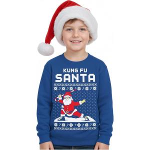 image:imageTstars Ive Been Naughty Sweatshirt Toddler Kids Ugly Christmas Sweater StyleKung Fu  Blue