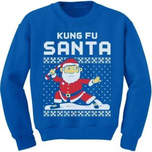 image:imageTstars Kung Fu Santa Ugly Christmas Sweater Funny Toddler Kids Sweatshirts 4T Blue