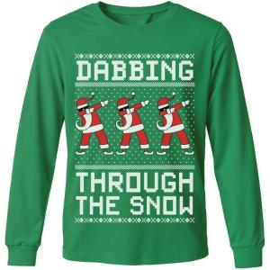 image:imageTstars ToddlerYouth Game On Santa Long Sleeve Christmas Gaming Shirt Funny Holiday Tee for Kids Boys and GirlsDabbing  Green