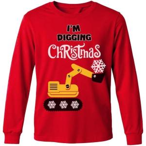 image:imageTstars ToddlerYouth Game On Santa Long Sleeve Christmas Gaming Shirt Funny Holiday Tee for Kids Boys and GirlsDigger  Red