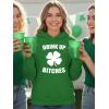 image:imageTstars Funny St Patricks Day Hoodie for Women amp Teen Girls  Irish Shamrock Clover Pullover SweatshirtDrink Up  Green