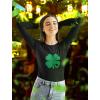 image:imageTstars St Patricks Day Shirt Women Teen Girls Irish Shamrock Long Sleeve TShirtBlack