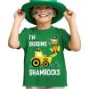 image:imageTstars St Patricks Day Dinosaur Shirt  Irish Shamrock Clover Infant amp Toddler Kids Tee for Boys GirlsDigging  Green