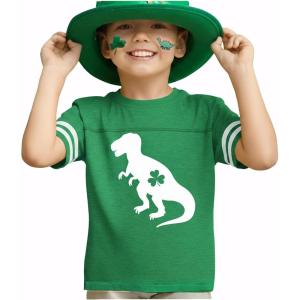 image:imageTstars St Patricks Day Dinosaur Shirt  Irish Shamrock Clover Infant amp Toddler Kids Tee for Boys GirlsTrex J  Green