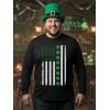 image:imageTstars Mens St Patricks Day Long Sleeve Shirt  Irish Lucky Shamrock Clover Gift Tee for HimFlag  Black