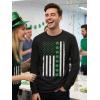 image:imageTstars Mens St Patricks Day Long Sleeve Shirt  Irish Lucky Shamrock Clover Gift Tee for HimFlag  Black