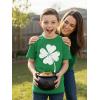 image:imageTstars Youth amp Kids St Patricks Day TShirt  Lucky Shamrock Clover Graphic Tee for Boys and GirlsClover  Green