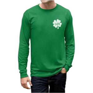 image:imageTstars Mens St Patricks Day Long Sleeve Shirt  Irish Lucky Shamrock Clover Gift Tee for HimLucky P  Green