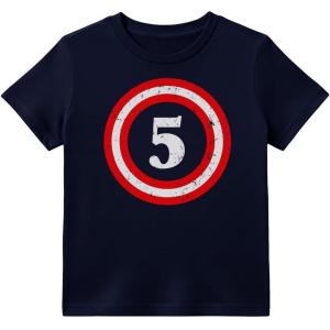 image:imageTstars ARR Im 5 Pirate 5th Birthday Shirt Boy Girl Five Years Old Kids TShirtCaptain 5  Navy