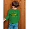 image:imageTstars Five Superhero Fifth Birthday  5 Years Old Gift Idea Long Sleeve Kids TShirtGreen
