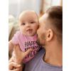 image:imageTstars Happy Birthday Daddy Bodysuit  Gift from Baby Son or Daughter Infant Boy or Girl Outfit for Dads Big DayPink