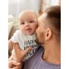 image:imageTstars Happy Birthday Daddy Bodysuit  Gift from Baby Son or Daughter Infant Boy or Girl Outfit for Dads Big DayWhite