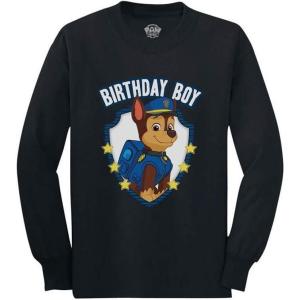 image:imagePaw Patrol Chase Badge Birthday Boy Shirt  Cute Long Sleeve Tee Gift for Toddler Boys Ages 2 3 4 or 5Black