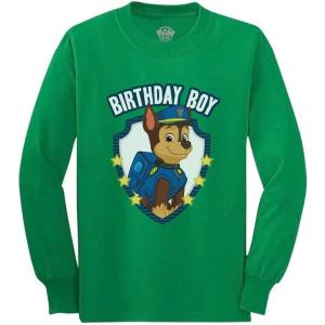 image:imagePaw Patrol Chase Badge Birthday Boy Shirt  Cute Long Sleeve Tee Gift for Toddler Boys Ages 2 3 4 or 5Green
