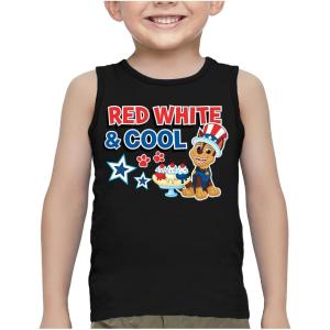 image:imagePaw Patrol Chase Birthday Boy Tank Top  Sleeveless Shirt Gift for Toddler Boys Ages 2 3 4 or 54th of July  Black