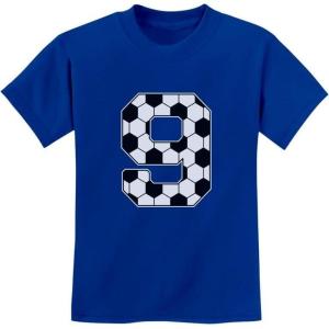 image:imageTstars  Soccer Fan 9th Birthday Gift for 9 Year old Youth Kids TShirtBlue