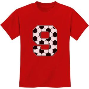 image:imageTstars  Soccer Fan 9th Birthday Gift for 9 Year old Youth Kids TShirtRed