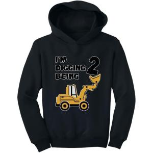 image:imageTstars 2nd Birthday Bulldozer Construction Party 2 Years Old Boy Cute Toddler HoodieBlack