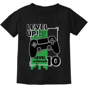 image:imageTstars Gamer Birthday Shirt Level Up Video Game 10th Birthday Youth Kids TShirtBlack