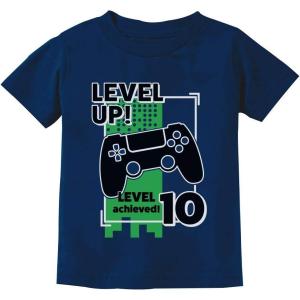 image:imageTstars Gamer Birthday Shirt Level Up Video Game 10th Birthday Youth Kids TShirtNavy