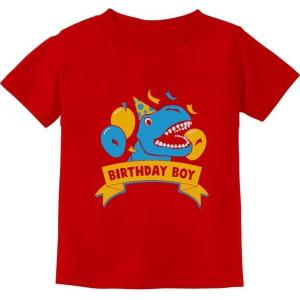 image:imageTstars Gift for Birthday Boy Dinosaur Raptor T Rex Boy ToddlerInfant Kids TShirtRed