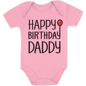 image:imageTstars Happy Birthday Daddy Bodysuit  Gift from Baby Son or Daughter Infant Boy or Girl Outfit for Dads Big DayPink