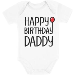 image:imageTstars Happy Birthday Daddy Bodysuit  Gift from Baby Son or Daughter Infant Boy or Girl Outfit for Dads Big DayWhite