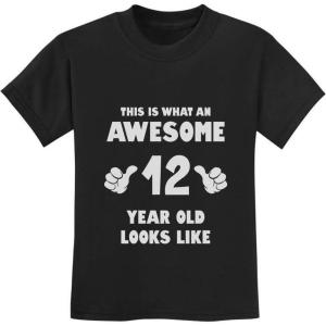 image:imageTstars This Is What an Awesome 12 Year Old Looks Like Youth Kids 12th Birthday TShirtBlack