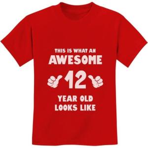 image:imageTstars This Is What an Awesome 12 Year Old Looks Like Youth Kids 12th Birthday TShirtRed
