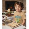 image:imageTstars Dinosaur 100 Kosher for Passover Toddler Shirt  Funny Jewish Holiday Tee for Kids SederDinomite  Latte