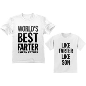 image:imageTstars Best Farter I Mean Father Like Farter Like Son Funny Dad amp Me Matching Set TeesDad White  Son White
