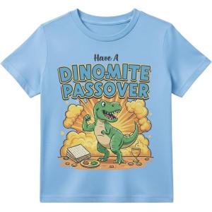 image:imageTstars Dinosaur 100 Kosher for Passover Toddler Shirt  Funny Jewish Holiday Tee for Kids SederDinomite  California Blue