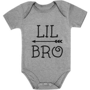 image:imageTstars Little Brother Shirt for Boys Baby Announcement Baby Boy Baby BodysuitGray