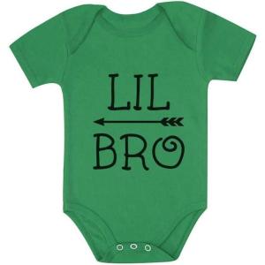 image:imageTstars Little Brother Shirt for Boys Baby Announcement Baby Boy Baby BodysuitGreen