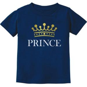 image:imageTstars Prince Shirt for Boys Crown Gift for Son Little Boys Toddler Infant Kids TshirtNavy