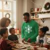 image:imageBig White Snowflakes Shirt Christmas Holidays Long Sleeve TShirt Large Green