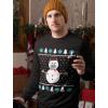 image:imageTstars Christmas Snowman Face Mask Funny Quarantine 2020 Ugly Christmas SweatshirtBlack