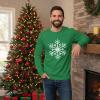 image:imageTstars Long Sleeve TShirt for Men Snowflake Christmas Shirt  Funny in Ugly Sweater Style for Festive Winter Wear Small Green