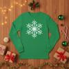 image:imageTstars Long Sleeve TShirt for Men Snowflake Christmas Shirt  Funny in Ugly Sweater Style for Festive Winter Wear Small Green