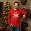 image:imageTstars Long Sleeve TShirt for Men Snowflake Christmas Shirt  Funny in Ugly Sweater Style for Festive Winter Wear Small Red