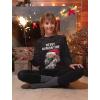 image:imageTstars Merry Quarantine 2020 Santa Claus Face Mask Ugly Christmas Women SweatshirtBlack