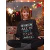 image:imageTstars Quarantine Christmas Shirt All Is Not Calm Funny Ugly Christmas Women SweatshirtRed