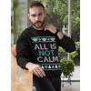 image:imageTstars Quarantine Christmas Shirts All Is Not Calm Funny Ugly Christmas SweatshirtGray