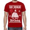 image:imageTstars Go Jesus Its Your Birthday Shirt  Funny Ugly Christmas Sweater Style Holiday Tee for Men amp AdultsGo J  Red