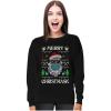 image:imageTstars Merry Christmask 2020 Quarantine Santa Face Mask Ugly Christmas Women SweatshirtBlack