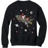 image:imageTstars Santa Reindeer Space Rocket Funny Ugly Christmas Sweater Women SweatshirtBlack