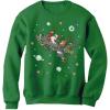 image:imageTstars Santa Reindeer Space Rocket Funny Ugly Christmas Sweater Women SweatshirtGreen